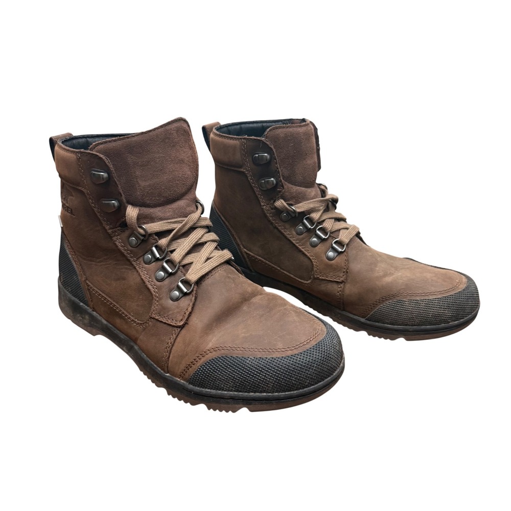 Sorel Ankeny II Waterproof Boot Men 9.5 Brown Leather Hiking Work NM3826-256